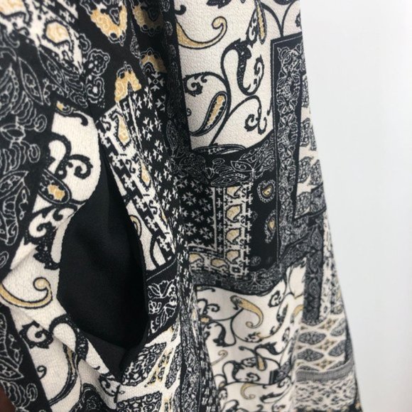 Mock Neck Paisley Shift Dress Tunic Top 4 - Picture 7 of 12